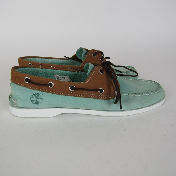 teal boat shoes